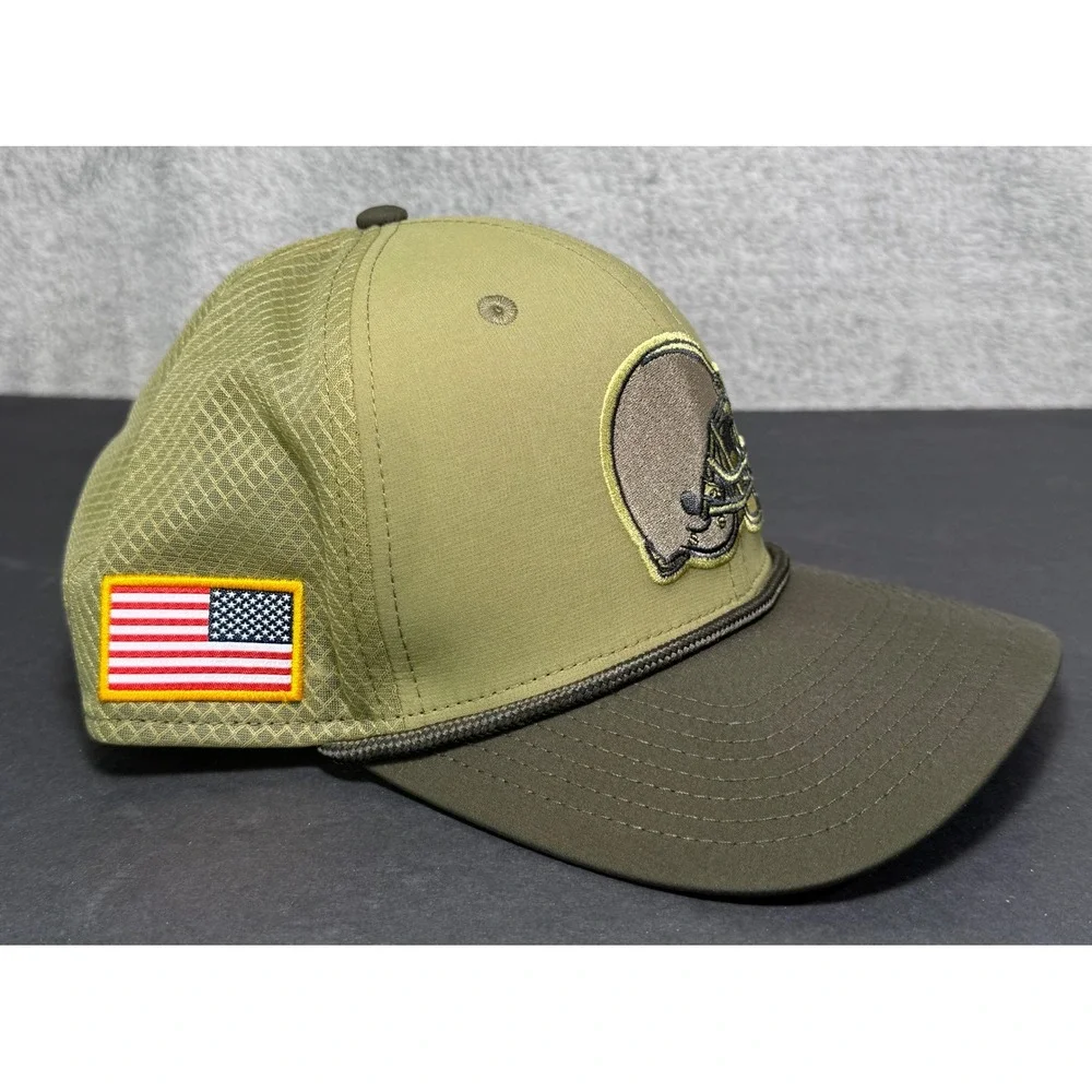 New Era Cleveland Browns Hat Mens M/L Olive Salute to Service 9SEVENTY Snapback